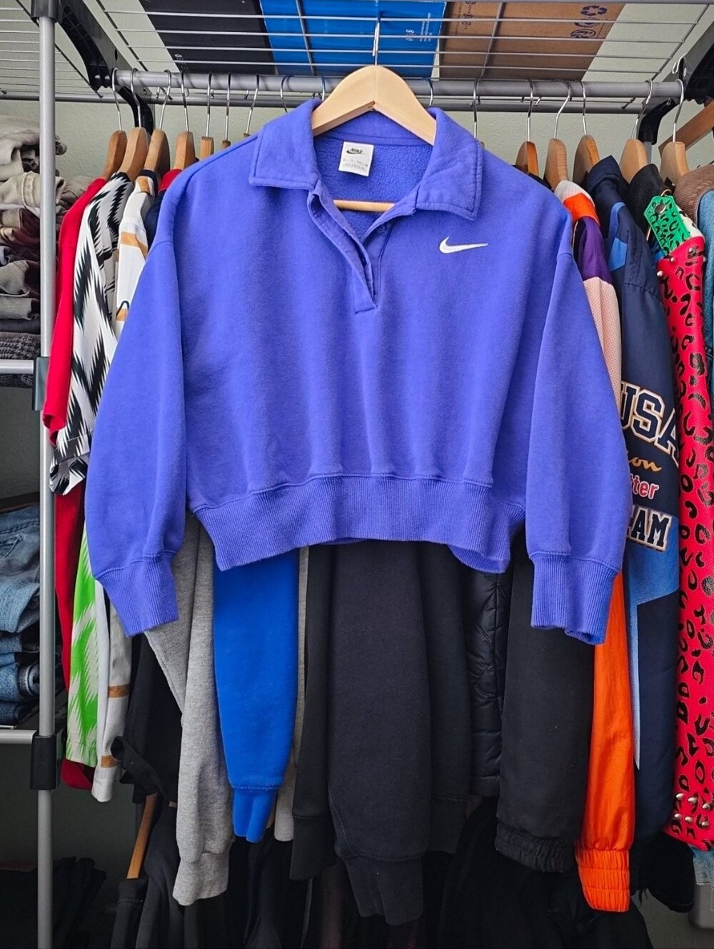 Nike Women's Phoenix Quarter Zip Cropped Fleece Sweatshirt Size XS